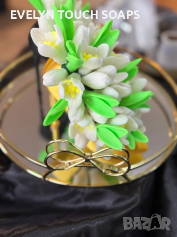 Букет „Кокичета“ от глицеринов сапун, снимка 12 - Козметика за тяло - 53277493