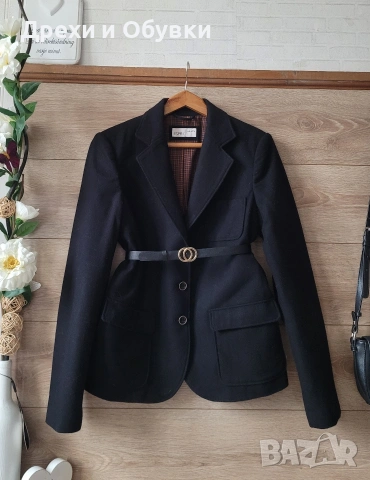 Черно сако вълна ESPRIT , снимка 3 - Блузи с дълъг ръкав и пуловери - 52544440