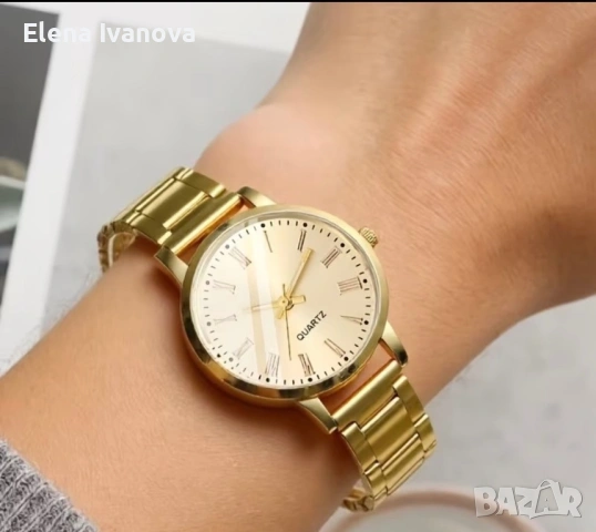 Уникален дамски часовник с подарък стилна гривна, снимка 2 - Пръстени - 49483639