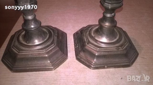 свещници сив/син цвят 2бр-внос франция-13х12х12см, снимка 11 - Колекции - 26693120