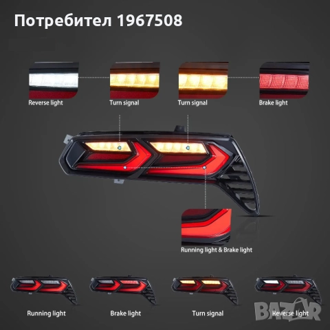 Стопове жълти мигачи за Корвет C7 Corvette 2014 - 2019, снимка 3 - Части - 51597156