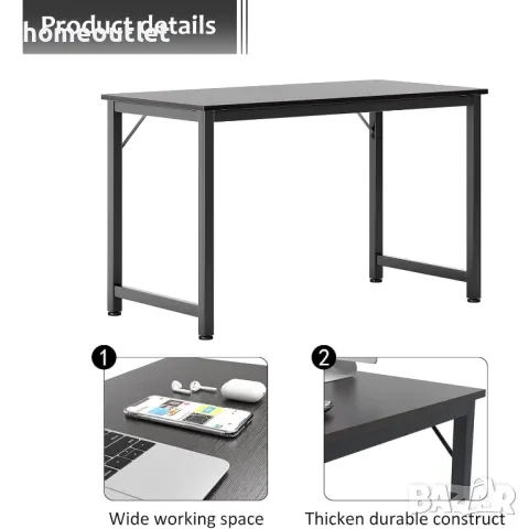 ПРОМОЦИЯ Офис бюро с компактен размер JJ120-BK, снимка 5 - Бюра - 48865639