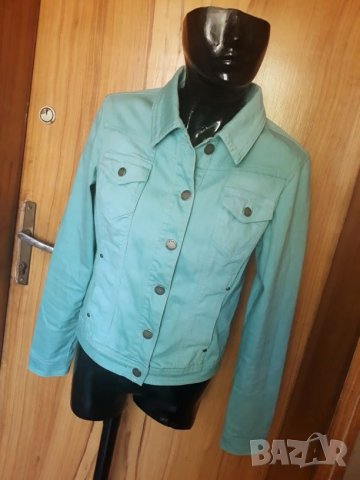 Тюркоазено дънково яке Woman М, снимка 2 - Якета - 26374762