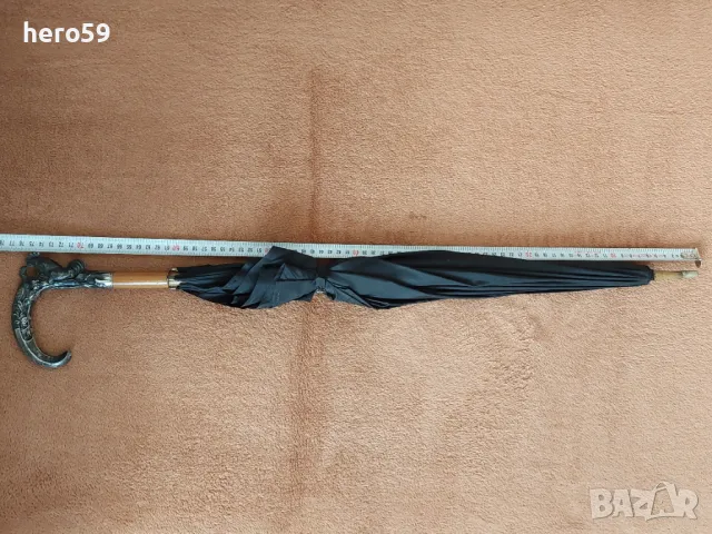 Стар антикварен чадър със сребърна ръкохватка-сребро 900, снимка 4 - Антикварни и старинни предмети - 49044110