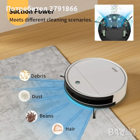 OKP Life K5 Робот прахосмукачка време на работа 120 минути Alexa/APP/Wi-Fi самозареждаща се - нова, снимка 2 - Прахосмукачки - 52402882
