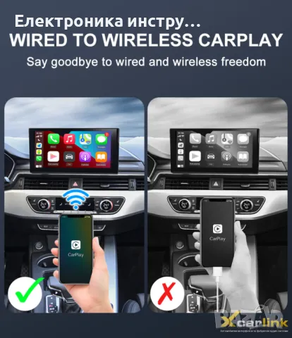 безжичен CarPlay оригинален с кабел към type C Android Auto адаптер, снимка 5 - Аксесоари и консумативи - 48825039