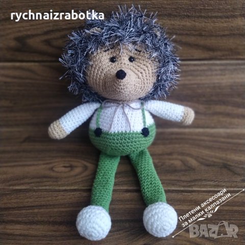 Плетена играчка таралежче - памук, снимка 1