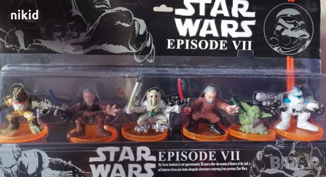 6 бр малки Междузвездни Войни Star Wars пластмасови PVC фигурки топери за игра и украса торта, снимка 1 - Фигурки - 28980388
