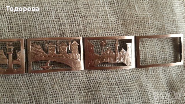 Старинна арабска гривна -сребърна с позлата, снимка 4 - Антикварни и старинни предмети - 28271777