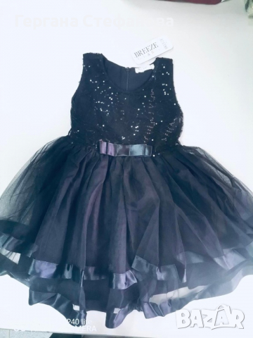 👗Празнична рокля с пайети в черно!👗 Размери -110,116,128,134,140 Цена -37 лв