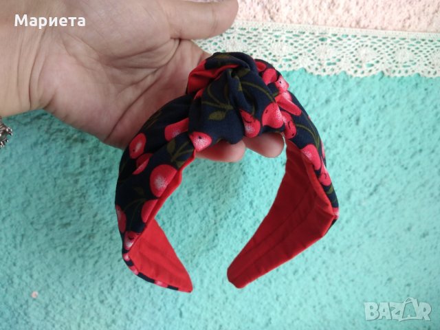 Диадеми Леопардова Диадема Диадема с Черешки Черна Ленена Диадема Диадема с възел Ръчна Изработка , снимка 4 - Аксесоари за коса - 32888602