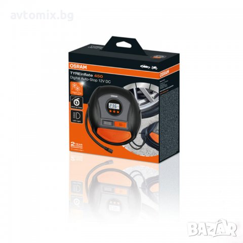Дигитален компресор за гуми, OSRAM Tyreinflate 450, снимка 3 - Аксесоари и консумативи - 38432423