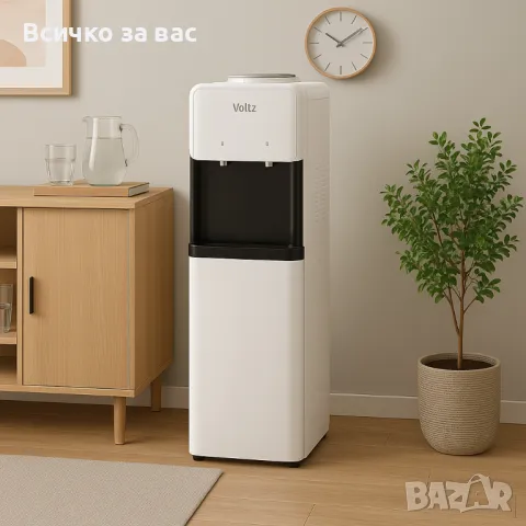 Диспенсър за вода Voltz , 85-420W\10°-90°С, с компресорно охлаждане, Бял, снимка 1