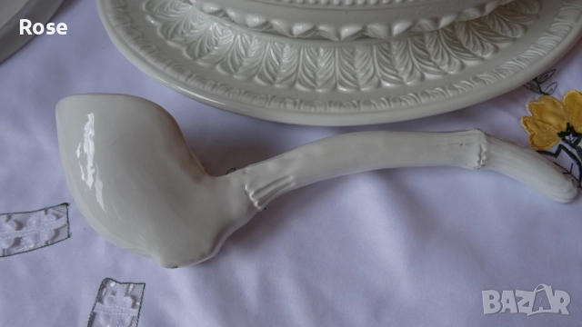 Супник бяла глазирана керамика, ръчно изработен , внос от  Италия.  , снимка 13 - Аксесоари за кухня - 52693813