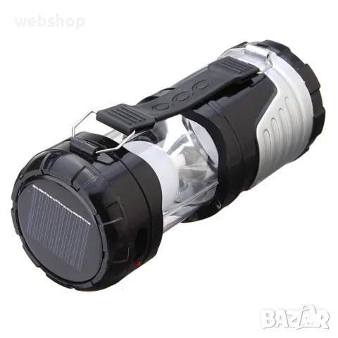 Акумулаторна LED лампа за къмпинг с фенерче 1W + 6 LED WB-7088A, Слънчев панел и USB, Дръжка , снимка 5 - Къмпинг осветление - 49821011
