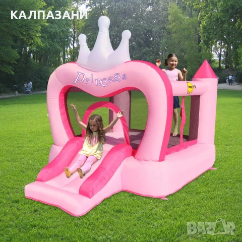 HAPPY HOP Батут замък Princess с пързалка 285x210x220 9773