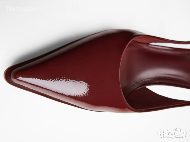 Обувки на ток Bershka бордо, снимка 3 - Дамски обувки на ток - 52605530