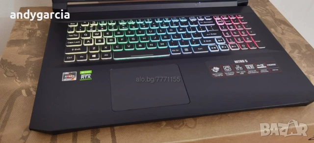 NVidia RTX 3070 8GB/AMD Ryzen 5/16GB RAM/512GB SSD/17.3 FHD 144hz IPS/Acer Nitro 5, снимка 10 - Лаптопи за игри - 51973102