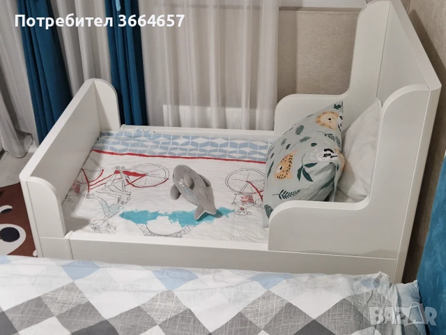 Детско разтегателни легло Икеа + матрак, снимка 3 - Спални и легла - 51233887