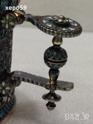 RRR. Сребърен 88 подстакан,изработен от руски ювелир( И.П.Хлебников поставчик императорского двора), снимка 12 - Антикварни и старинни предмети - 52826483