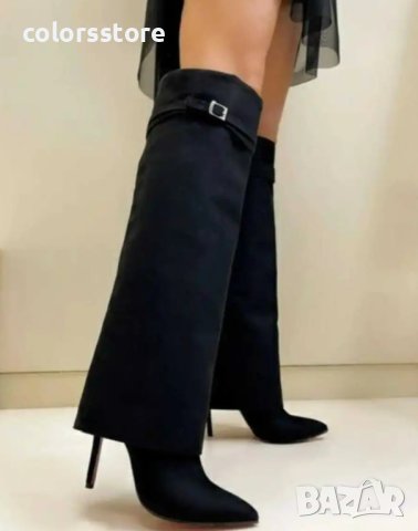 Ботуши на ток - черен велур - KD100