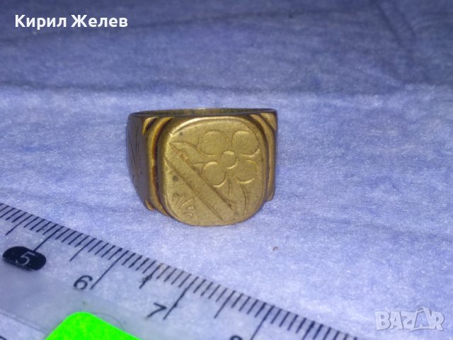 СТАР ФЛОРАЛНО РЪЧНО ОРНАМЕНТИРАН ПРЪСТЕН с ПЕЧАТИ 585 и 14К СПЛАВ БРОНЗ и ЖЕЛЯЗО За КОЛЕКЦИЯ 32602, снимка 10 - Антикварни и старинни предмети - 39714948