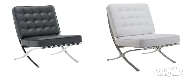 BARCELONA Фотьойл бял и черен стол