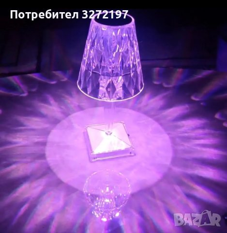 LED настолна акрилна лампа ,16 цвята с дистанционно упр.,USB зареждане,, снимка 2 - Настолни лампи - 43270163