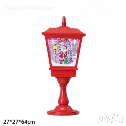 Декоративна коледна лампа с Дядо Коледа, падащ сняг и мелодии, снимка 2 - Други - 52422672