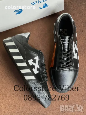 Мъжки черни кецове  Off White-BR53pi, снимка 2 - Кецове - 48268114