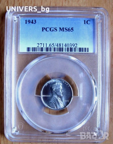 1 CENT 1943 PCGS MS65 , снимка 2 - Нумизматика и бонистика - 51429361