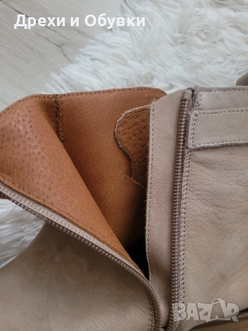 Нови дамски бежови боти ЕСТЕСТВЕНА кожа, снимка 7 - Дамски боти - 52466312