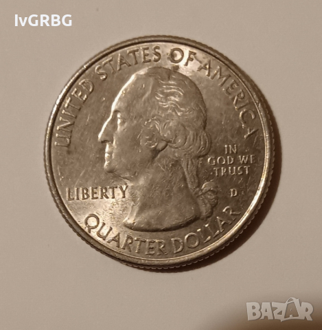 1/4 долар САЩ 2016 SHAWNEE "ILLINOIS" (NATIONAL PARKS) 25 цента Америка Монета