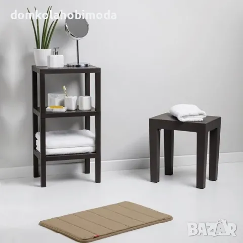 Етажерка с 3 етажа, Пластмаса, до 60 кг. Черен дървен ефект 38x29x73,5 см, снимка 2 - Други - 47566567