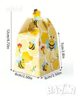 Пчела ПЧЕЛИ килийки картонена кутия кутии за лакомства подарък рожден ден парти картонени кутийки, снимка 3 - Други - 47528517