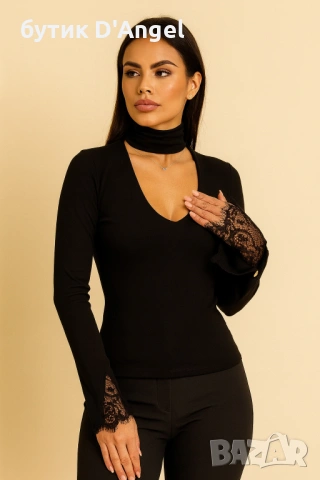 АVIN Блуза с дантелени акценти и бродерия