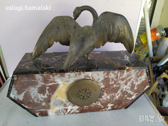 Стар мраморен каминен часовник, снимка 7 - Антикварни и старинни предмети - 53044206