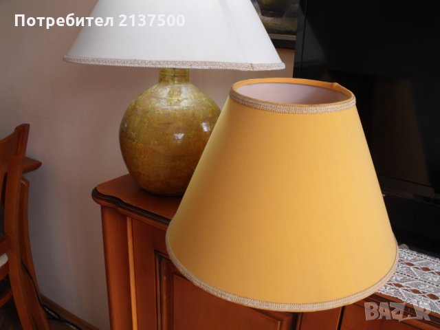 2 бр абажури -бял и оранж, снимка 6 - Настолни лампи - 26931262