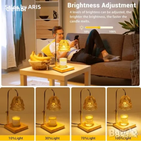 Електрическа лампа за подгряване на свещи с таймер и димър, снимка 4 - Други - 49893194