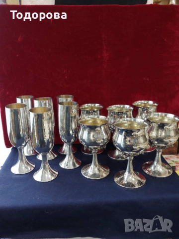 Среърни чаши и кана сребро 800 проба,сребърна чаша,сребърна кана,сребърни прибори.