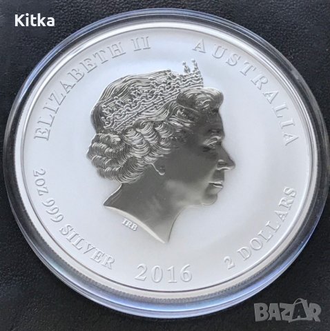 2 oz Лунар 2016 г. - UNC, снимка 2 - Нумизматика и бонистика - 42978018