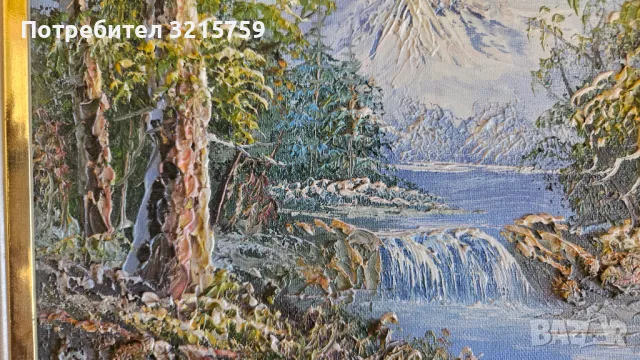 Красива картина масло , платно 40х34см., снимка 4 - Картини - 50413237