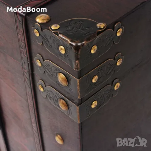 Винтидж сандък, дървен, 66x38x40 см , снимка 7 - Антикварни и старинни предмети - 48906164