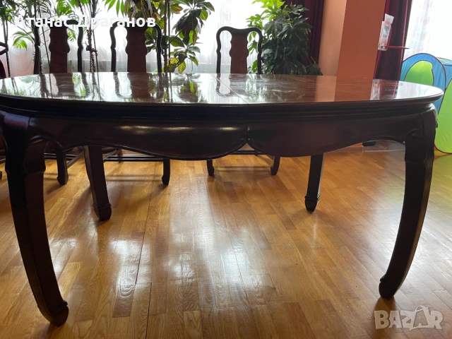 Трапезна разгъваема маса с 6 стола, снимка 6 - Маси - 53479505