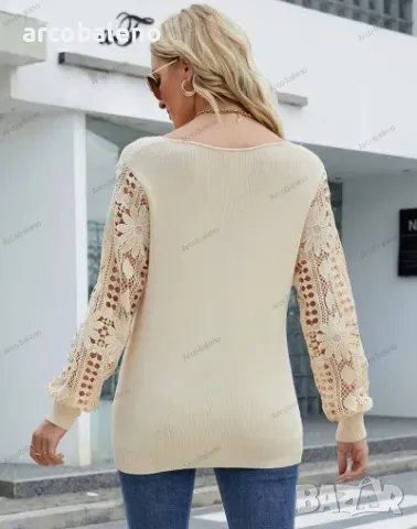 Дамски трикотажен едноцветен пуловер, 5цвята , снимка 8 - Блузи с дълъг ръкав и пуловери - 39132309