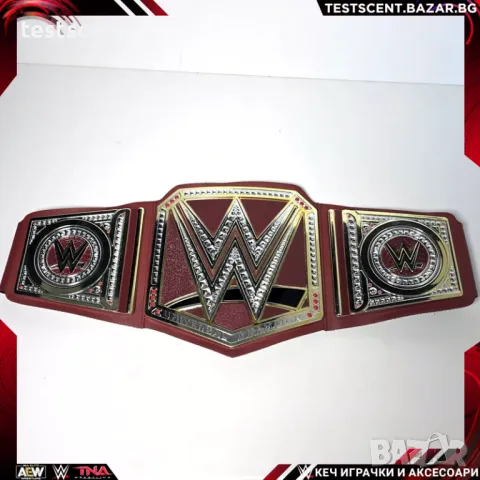 Шампионски пояс WWE Universal Championship световната титла в кеча Mattel детски belt колан Red, снимка 6 - Фигурки - 49839771