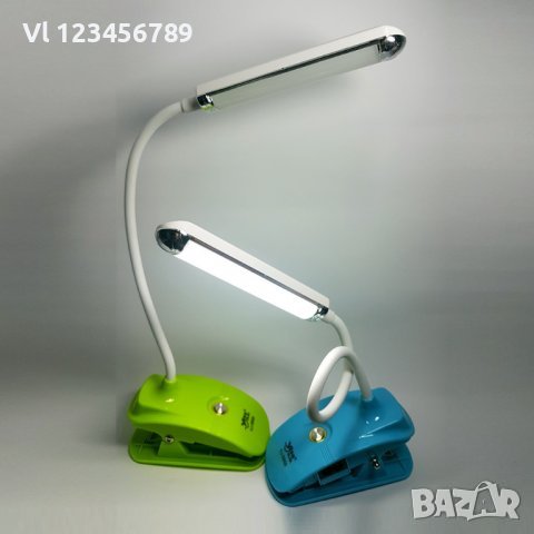 Акумулаторна лампа за четене и къмпинг със щипка YJ-5868, снимка 1 - Настолни лампи - 37129655