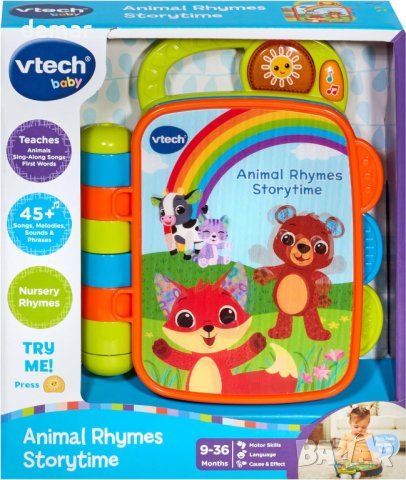 VTech Baby Интерактивна бебешка книжка със светещ бутон, звуци и мелодии /нарушена опаковка/, снимка 6 - Образователни игри - 43764358