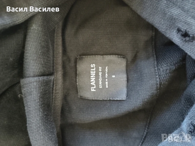 Черен суичър FLANNELS - S размер, снимка 6 - Суичъри - 51934327