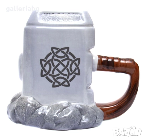 Керамична 3D чаша чукът на Тор – Marvel Avengers, 650 мл